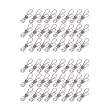 48 StüCk Edelstahl Draht Clip, Multifunktion Clip, Utility Clip Stifte HäNgenden Clip Buero Verschluss, Metall Draht Clip für Kleidung Kleidung