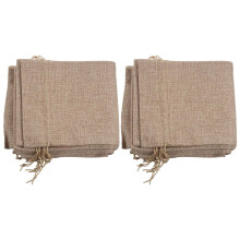 20pcs Jute Wine Bags, 14 x 6 1/4 inches Hessian Wine Bottle Gift Bags with Drawstring