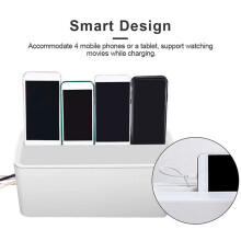 2X Cable Management Box, ABS Cable Organizer Cord Hider Box, Computer Power Lines, Route Cables, Under Desk Power Strip