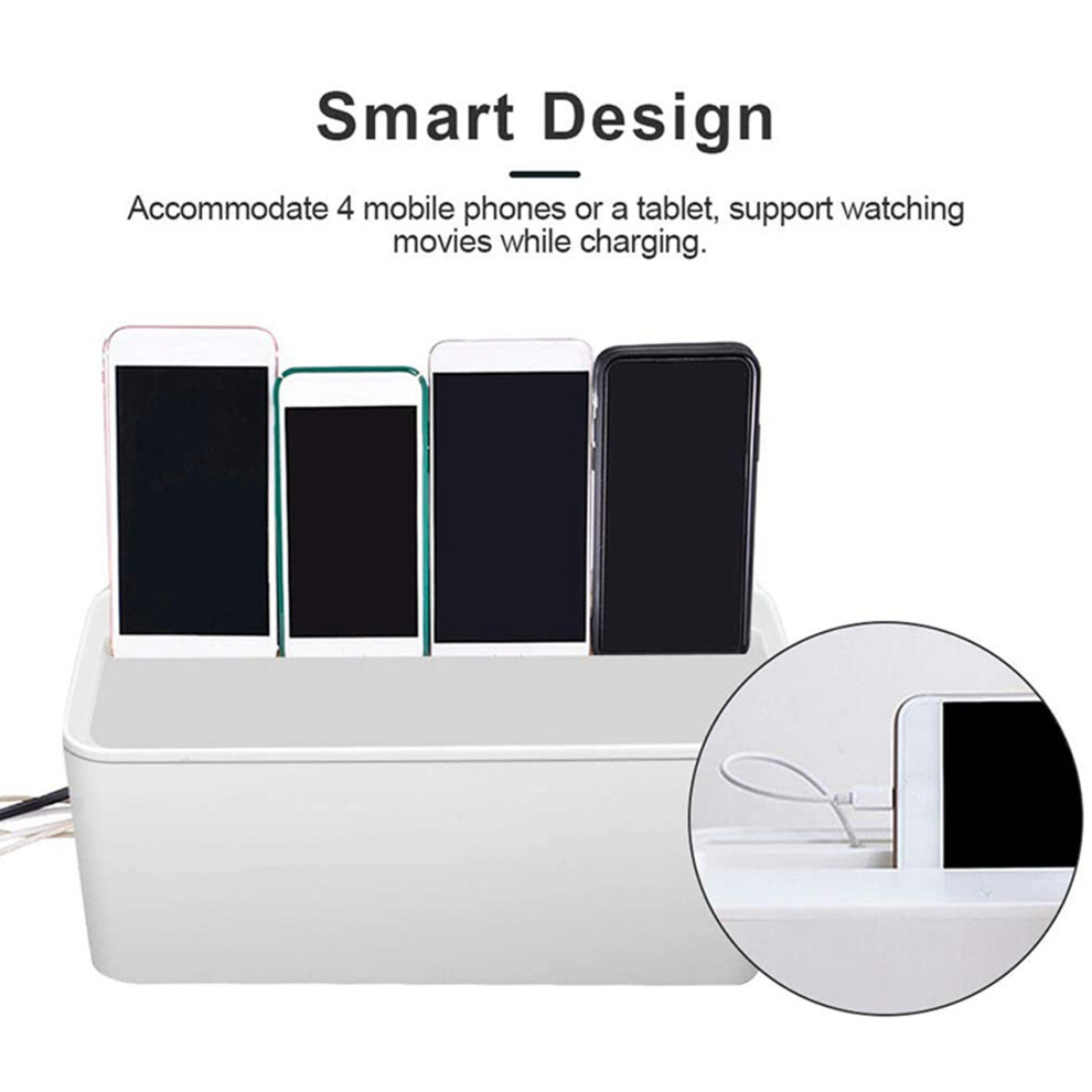 2X Cable Management Box, Abs Cable Organizer Cord Hider Box, Computer Power Lines, Route Cables, Under Desk Power Strip 4711948291783
