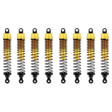 8PCS 108mm Aluminum Alloy,Front Rear Assembled Spring Damper Suspension for 1/10 HSP RC Cars-Yellow