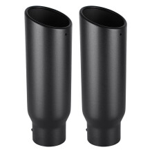 2X Punta de Escape Negra de 3 Pulgada, Diámetro Interior de 3 Pulgada Punta del Tubo de Escape para Camión, Perno / Abrazadera de 3 x 4 x 12 Pulgada