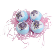 4pcs Freesia Aromatherapy Bath Salt Balls with Dried Flowers, Softening & Moisturizing