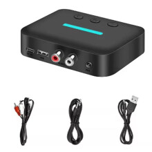 5.3 Audio Receiver Adapter Wireless Music 3.5mm AUX R/L RCA Support U-Disk Playback for Desktop Speaker Amp