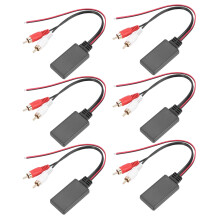 6X Car Universal Wireless MóDulo Adaptador de MúSica Rca Cabo de ÁUdio Aux