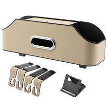Organizador de Asiento Trasero para Reposacabezas de AutomóVil Con 2 Portavasos, Soportes para TeléFono Celular, Ganchos y Accesorios para Caja de