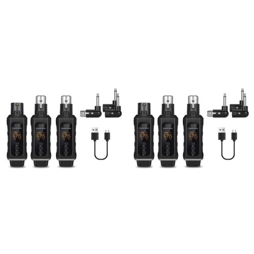 2X New 48V Capacitor XLR Adapter Wireless Microphone Transmitter Receiver for Dynamic Microphone Guitar Audio Mixer