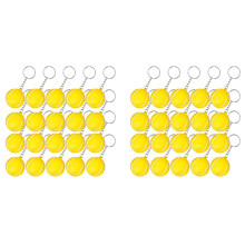40 Pack Tennis Yellow Keychains for Party Favors, School Carnival Reward, Party Bag Gift Fillers,Sports Souvenir