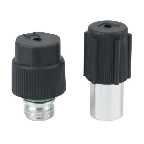 2Pcs AC Charging Port Service Hi/Low  Valves with Black Caps for