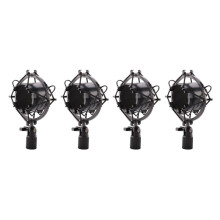 4X Universal 3KG Bearable Load Mic Microphone Shock Mount Clip Holder Stand Radio Studio Sound Recording Bracket Black