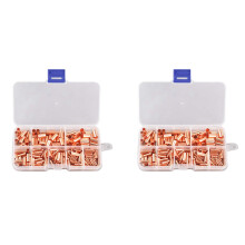 500Pcs Copper Connecting Pipe Wire Joint Small Copper Tube Terminal Cable Lug Bootlace Ferrule Kit