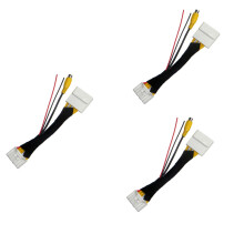 3X Adaptador de Cable de Conversión de Cámara de Marcha Atrás de Vídeo RCA para Coche de 28 Pines para  2 3 6 CX-5 Demio Axela Roadster MX-5