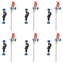 6X Lab Clamp 3 Prong Finger Style Rubber-Coated A Black Laboratory Stand Clip