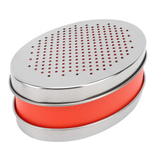 Red Dual-Sided Grater with Storage 17x12x7 cm