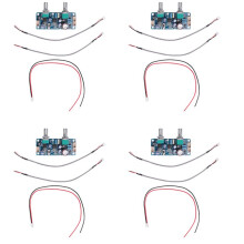 4X Low Pass Filter Bass Subwoofer Preamp Amplifier Board Single Power 9-32V Preamplifier with Bass Volume Adjustment