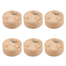 6X Round Blank Music Box Birthday Gift Action Figures Figurine Resin Handicraft Miniatures No Specified Music