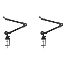 2X Suporte de BraçO de Microfone Resistente AjustáVel e DobráVel para ApresentaçõEs em EstúDio e Ao Vivo