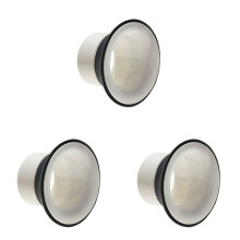 3X Bass Trommel Enhancer ABS Gummi Bass Trommel Kick Enhancer mit Schwarzem Port Hole Schutz,Mic Loch Trommel Kopf,Weiß