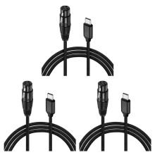 3X XLR auf USB C USB C auf XLR für Telefon zu Mikrofon XLR auf USB-Kabel für Tablet, Laptop und Andere Typ-C-Geräte (1,8 M)