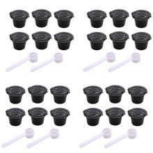 24 Pcs Refillable Reusable Espresso Capsule for Coffee Machine Reusable Capsule Refill Empty Capsule
