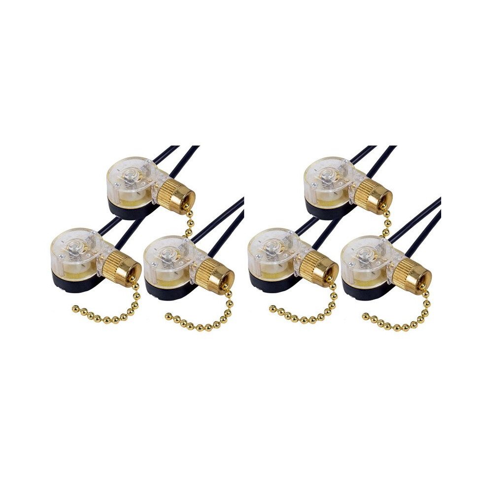 6Pack Ceiling Fan Light Ze-109 Fan Ceiling Pull Chain Replacement (Brass) 6032043541091