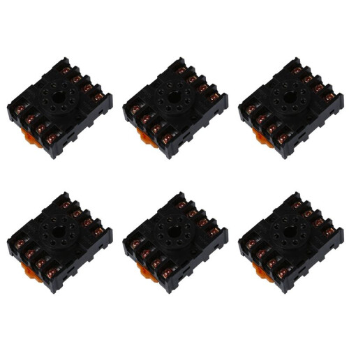 6X New 8 Round Pin 8-Pin PF083A Relay Base Socket