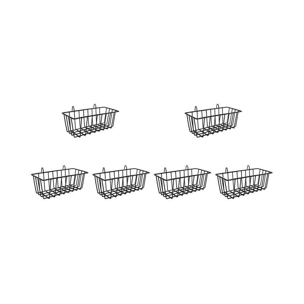 6 Pcs Wire Baskets,Wall Grid Panel Hanging Wire Basket,Wall Storage And Display Basket For Cabinet & Pantry Organization Brecantia