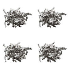 200 Pcs 50mm Metal French Barrettes Hair Clips Bows - Silver