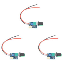 3X 12V Justerbar 0%- PWM Fläkthastighetskontroll med Rattbrytare 4-Tråds Fläkthastighetsregulator Brusreducering