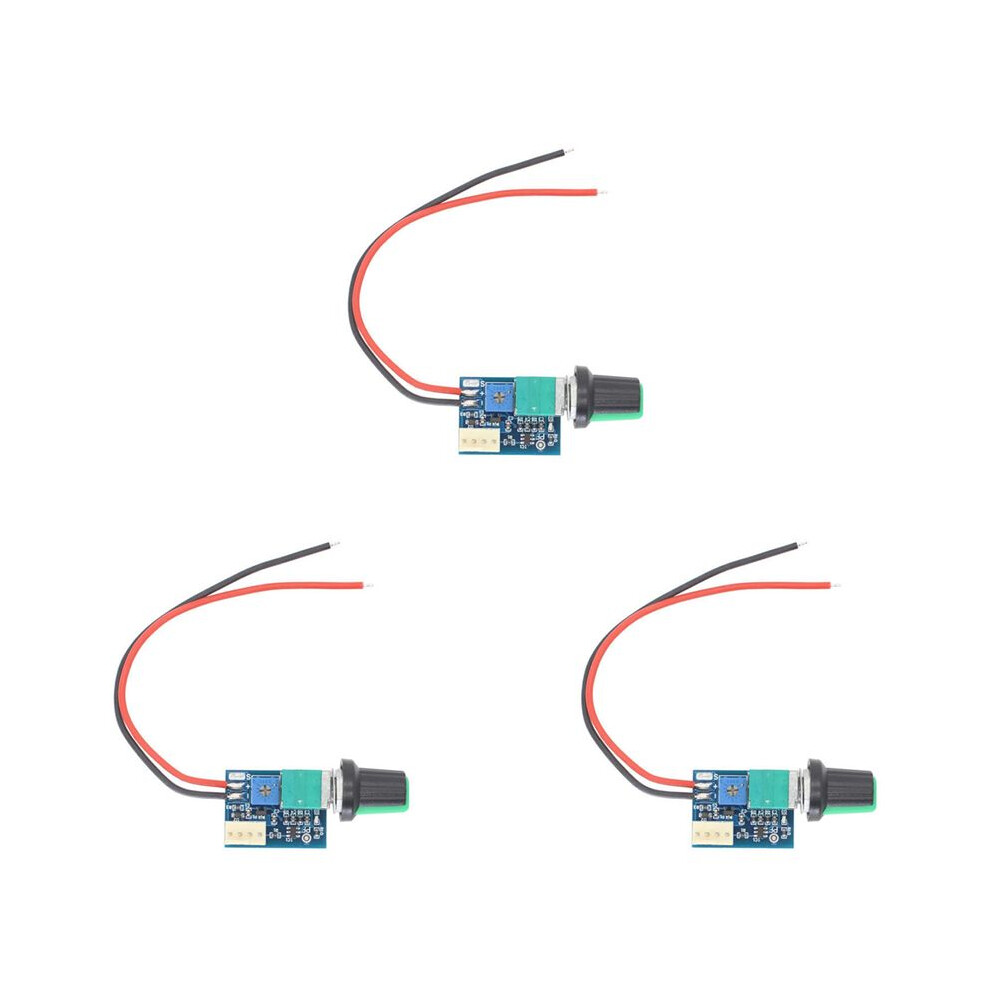 3X 12V Adjustable 0%- Pwm Fan Speed Controller With Knob 4 Wire Fan Speed Governor Noise Reduction 6033419905271