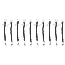 8X Lobster Clasp Black Spring Stretchy Coil Cord Strap Keychain Key Chain Rope