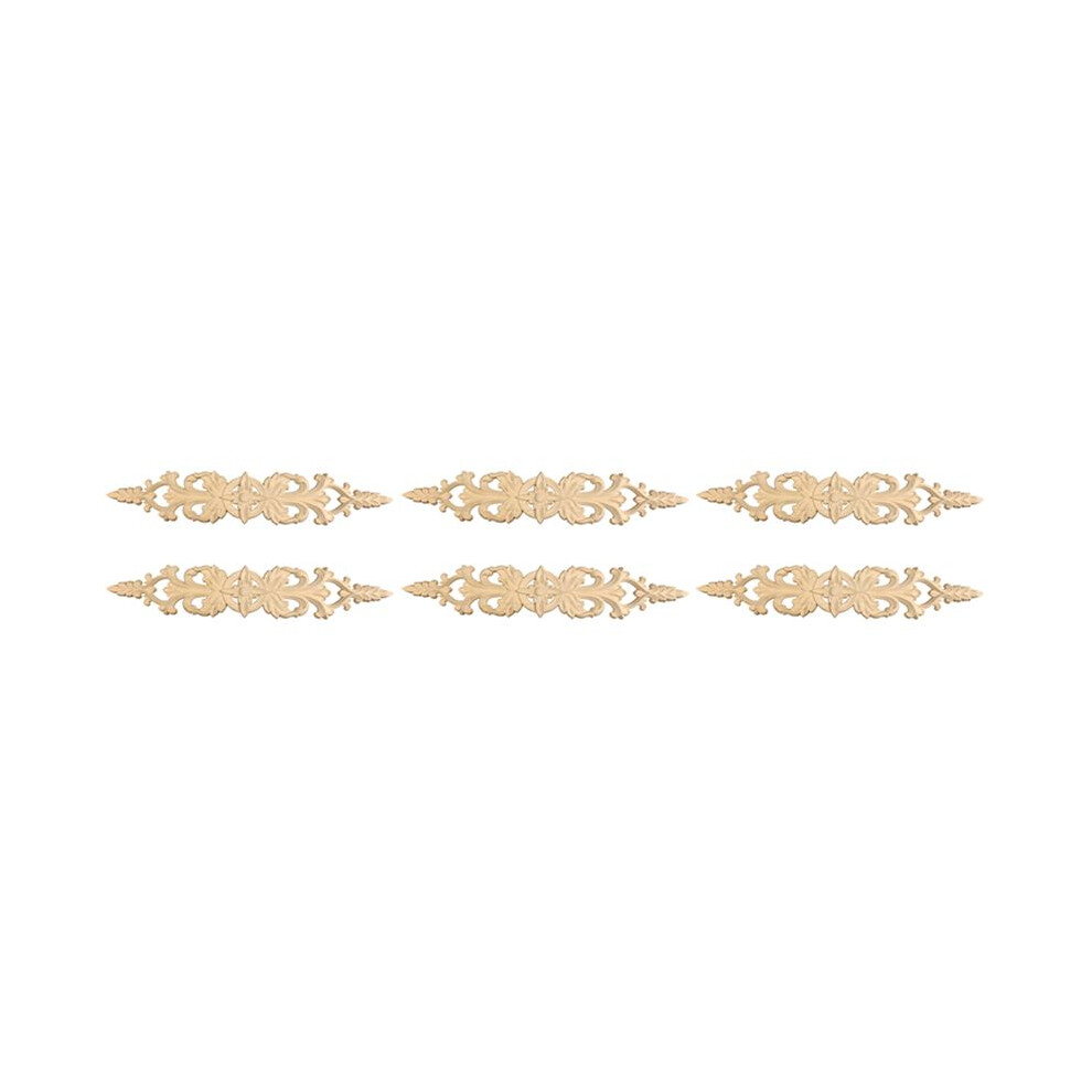 6Pcs 33Cmx6cm Wood Carved Decal Stripe Corner Appliques Long Hollow Flower Frame Furniture Decor Woodcarving Figurines 6033988314184
