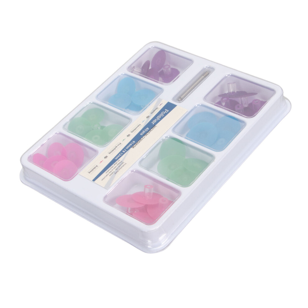40pcs Dental Polishing Discs Type A Mandrel Colors