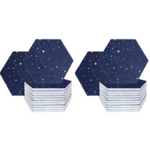 24-Pack Starry Sky Hexagon Akustiska Paneler, Ljudisolerande Stoppning, Ljudabsorberande Panel för Studioakustisk Behandling