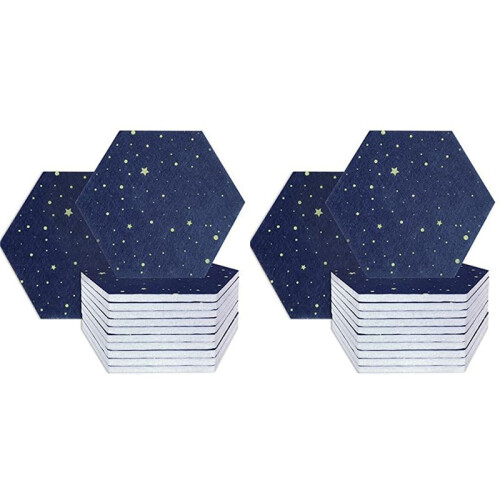 24 Pack Starry Sky Hexagon Acoustic Panels,Sound Proofing Padding,Sound Absorbing Panel for Studio Acoustic Treatment 1