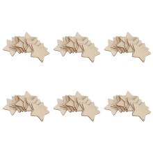 60 x Wooden Star Shapes, Plain Wood Tags with Hole (10cm)