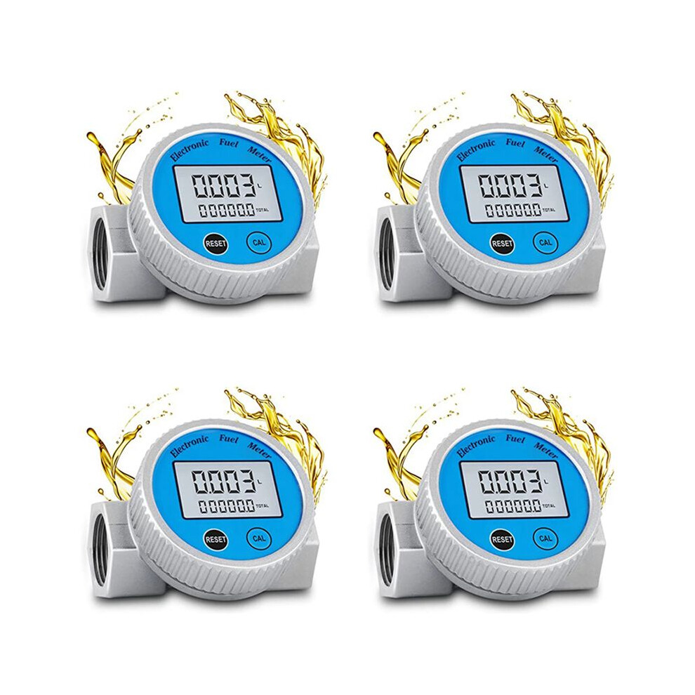 4X Turbine Flow Meter Waterproof Digital Fuel Flowmeter 2.37-26.41Gpm For Water Dieselfuel Methanolkerosene Oil(1In Npt) 6031881741489