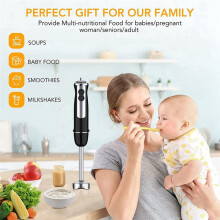 Handheld Elektrische Blender, 5-in-1 Hakselaar, Garde en Keukenmachine voor Babyvoeding, Smoothies, Soepen EU-Stekker