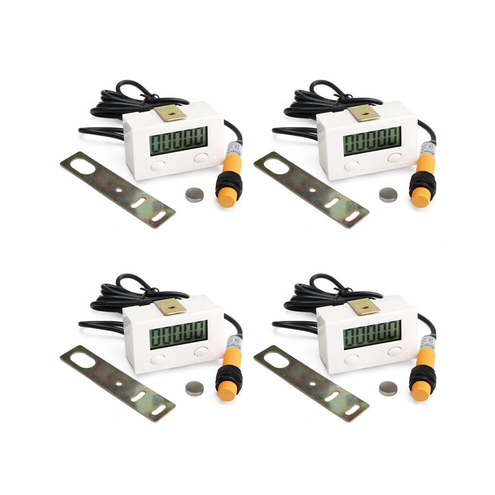 4X 0-99999 Lcd Digital Display Electronic Counter Punch Magnetic Induction Proximity Reciprocating Rotary Counter 6033724834778