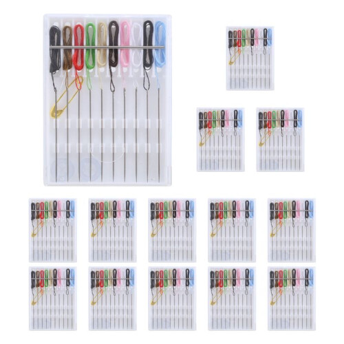 14 Boxes  Quick Fix Sewing Kit Easy Pre Threaded Needle Kit Basic Personal Sewing Kit Plastic Threaded Needle Holder