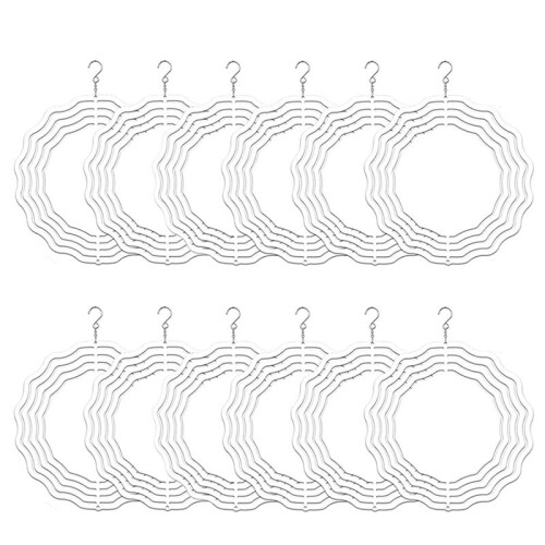 12Pack 8 Inch Sublimation Wind Spinner Blanks,3D Double Sided Sublimation Wind Powered Kinetic Sculpture for Yard Garden