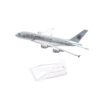 (QATAR A380)JASON TUTU 16cm QATAR Airways Airbus A380 Airplane Model Airplane Diecast Metal 1/400 Scale