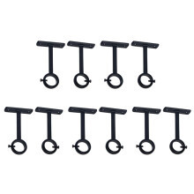 Ceiling Mounted Curtain Rod Brackets, Heavy Duty Ceiling Bracket for 1 Inch Curtain Rod Holder(Set of 10, Black)