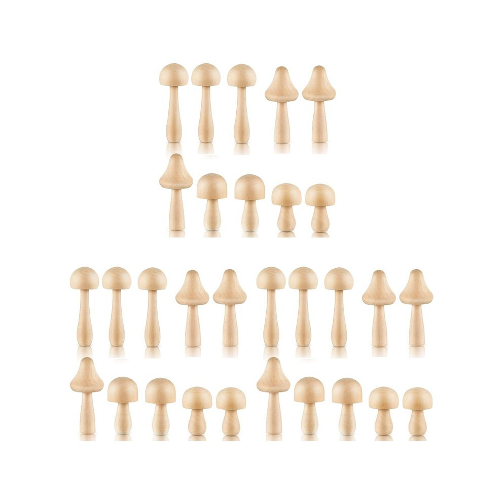 30 Pieces Sizes Unfinished Wooden Mushroom Unpainted Wooden Mushroom For Arts And Crafts Projects Decoration 6031819217857