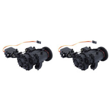 2X 2 Speed Transmission Gearbox with Internal Gears and Servo for 1/10 RC Crawler TRX4 TRX6 Upgrade Parts
