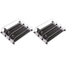 2X Soda Can Dispenser for Refrigerator with Adjustable Glide - Perfect for Soda, Beer, and Other Beverages