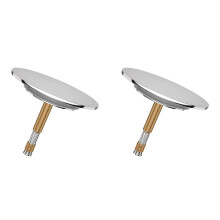 2X Tapón de Baño con Ajuste Universal - Tapón de Bañera Inoxidable con Doble Sello - Tapón de Baño para Cualquier Bañera Estándar en Cromo