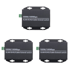 3Pcs Ethernet IP Extender over Coax HD Network Kit EoC Coaxial Cable Transmission Extender for Security CCTV Cameras(A)