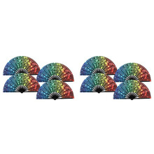 8 Pezzi Ventaglio Pieghevole Arcobaleno Paillettes Orgoglio Ventaglio Portatile per Adulti Drag Queen Festival Ventaglio Ventaglio Pieghevole Cinese