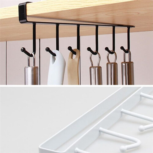 Shelf Cup Holder Cup Hook, Under Cabinet Storage Rack Space Saving Coffee Cup Holder 1
